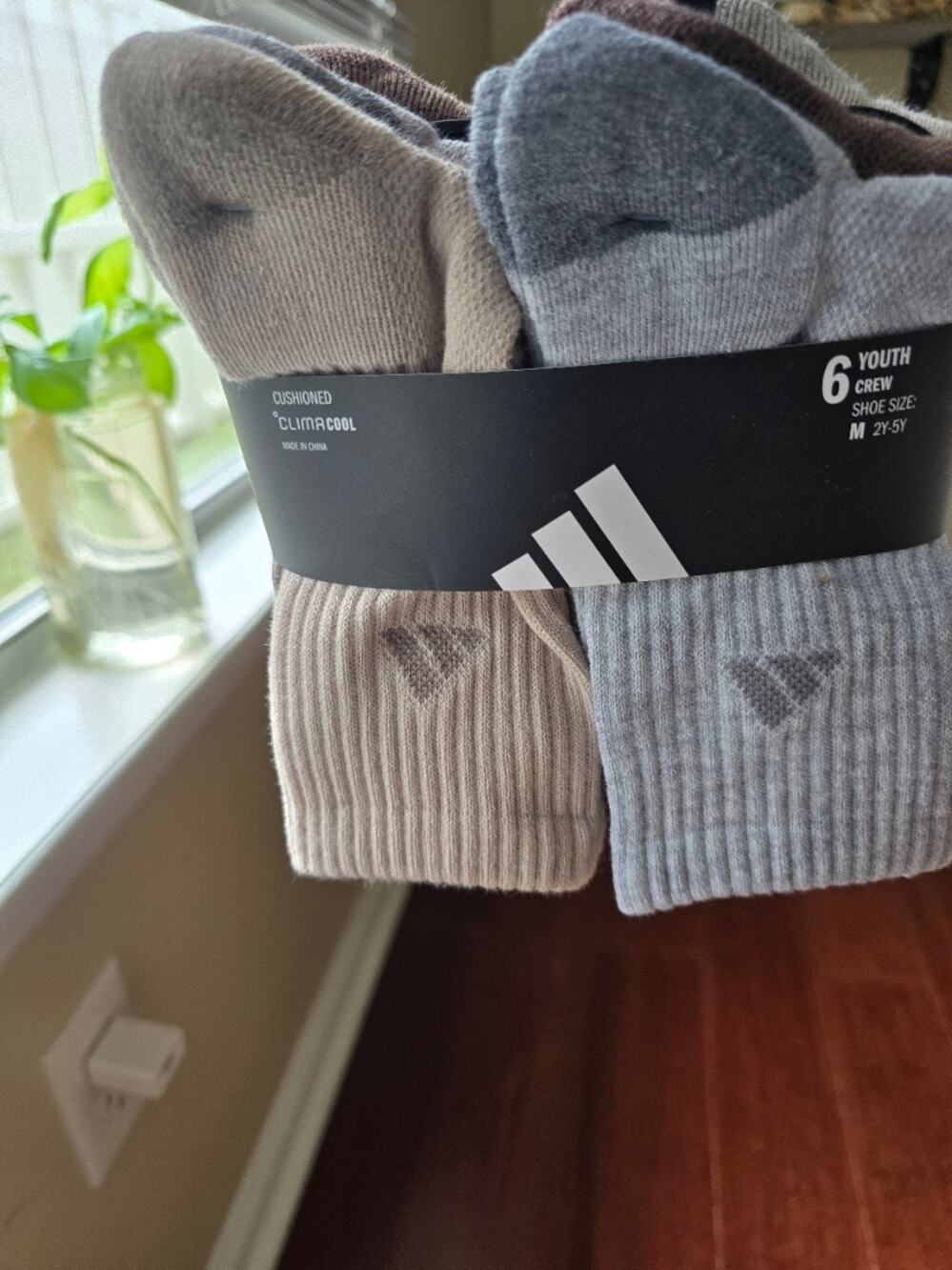 Adidas Youth 6-Pack Athletic Cushioned Quarter Socks Multicolor Medium 2Y-5Y